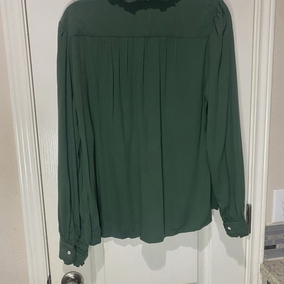 Simple Retro CONVALLARIA FLORAL EMBROIDERED GREEN PUFF TOP Large - Picture 8 of 8